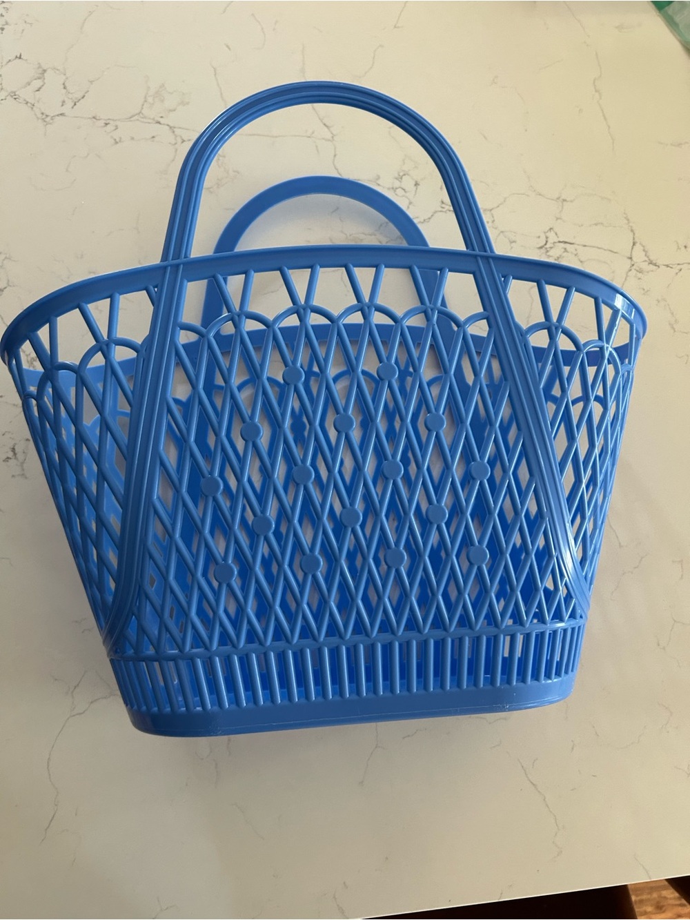 Target Bright Blue Woven Plastic Tote